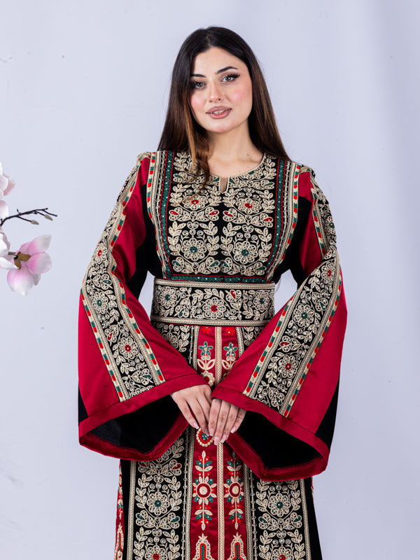 Pomegranate Of Hebron - High Quality Traditional Embroidered Palestinian Thobe