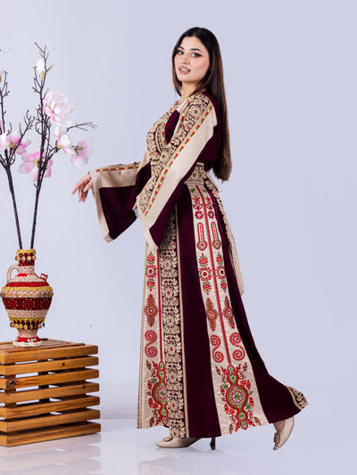 Pomegranate Of Hebron - High Quality Traditional Embroidered Palestinian Thobe