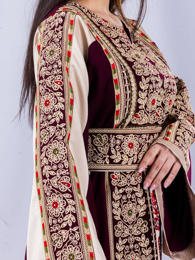 Pomegranate Of Hebron - High Quality Traditional Embroidered Palestinian Thobe