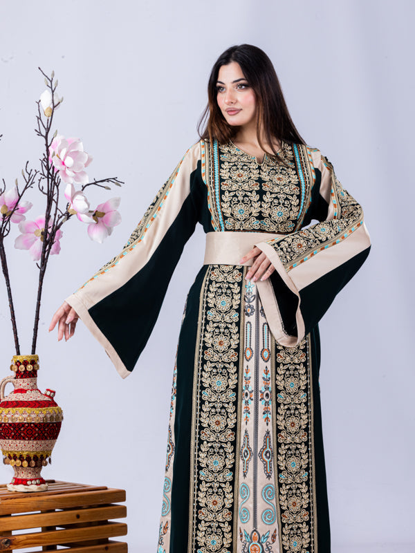 Pomegranate Of Hebron - High Quality Traditional Embroidered Palestinian Thobe
