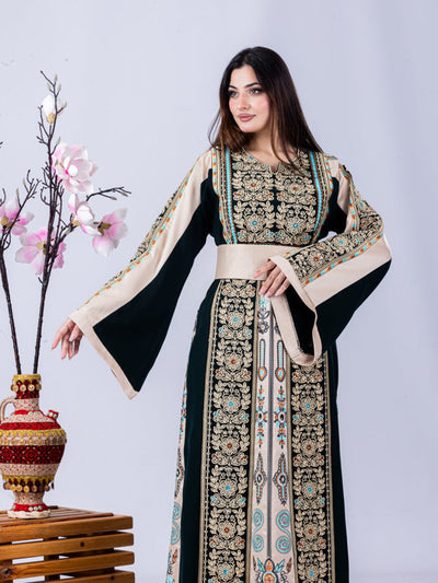 Pomegranate Of Hebron - High Quality Traditional Embroidered Palestinian Thobe