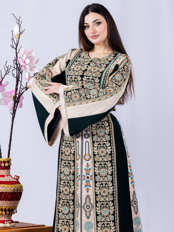 Pomegranate Of Hebron - High Quality Traditional Embroidered Palestinian Thobe