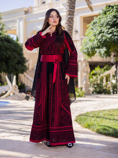 Gloss Of Hebron - High Quality Traditional Embroidered Palestinian Thobe