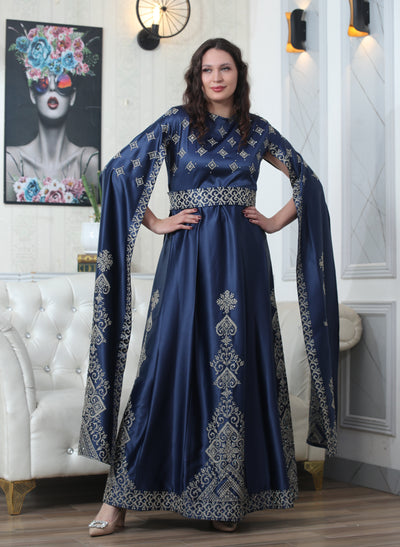 Navy Pearl - Embroidered Palestinian Dress