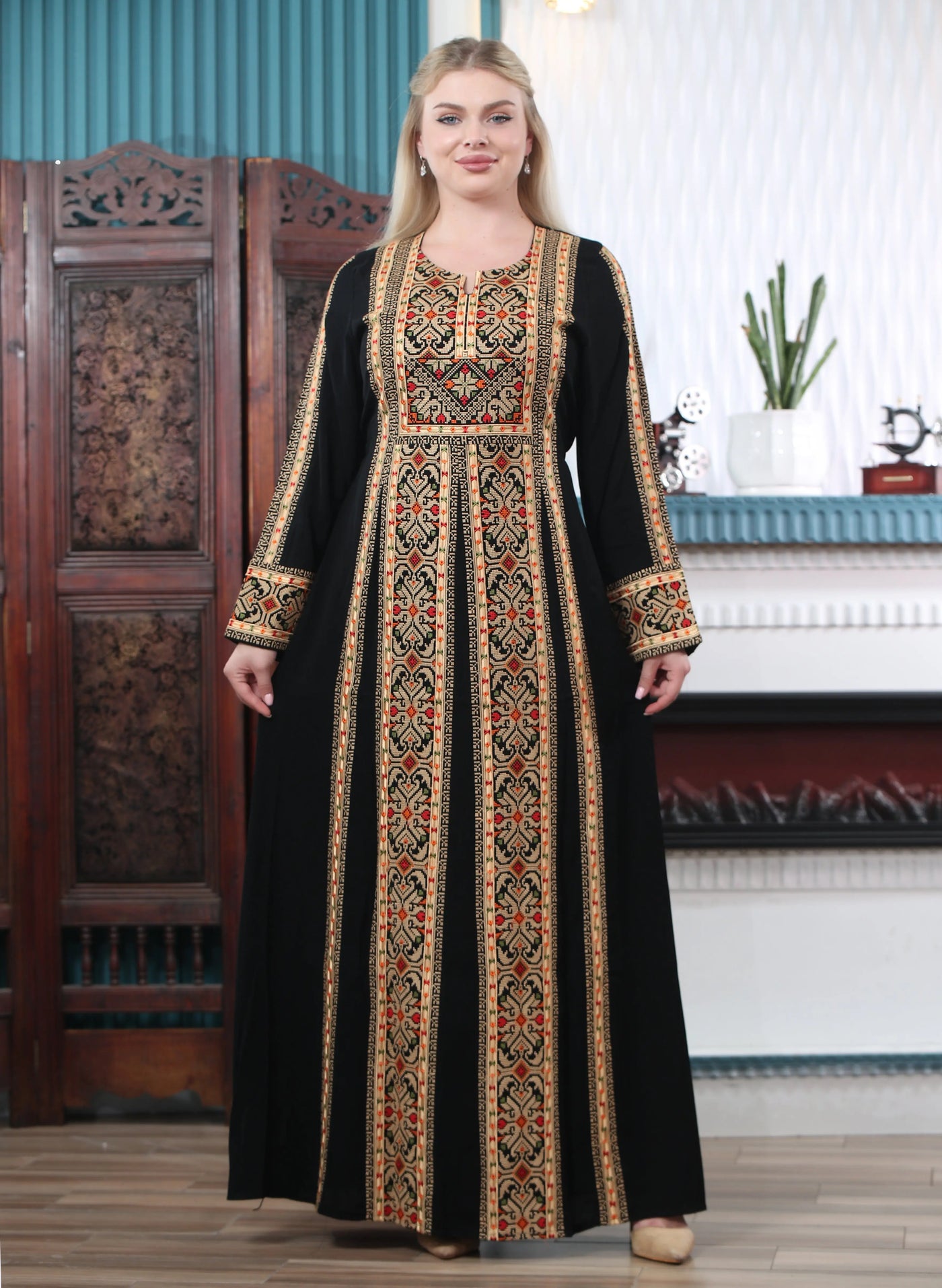 Pearl Of Beit Jala 2 - Embroidered Palestinian style Thobe - JPK Traditions