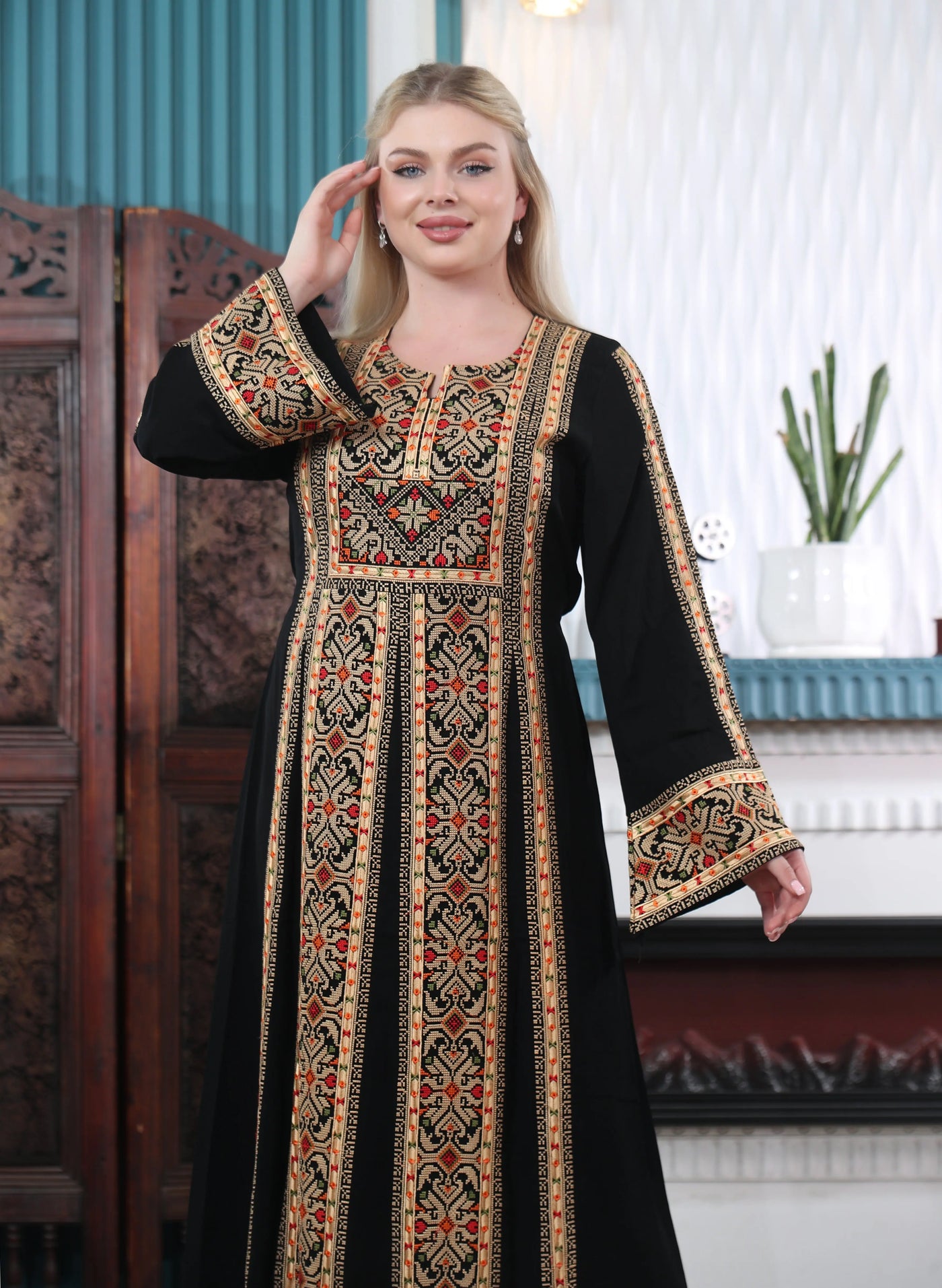 Pearl Of Beit Jala 2 - Embroidered Palestinian style Thobe - JPK Traditions