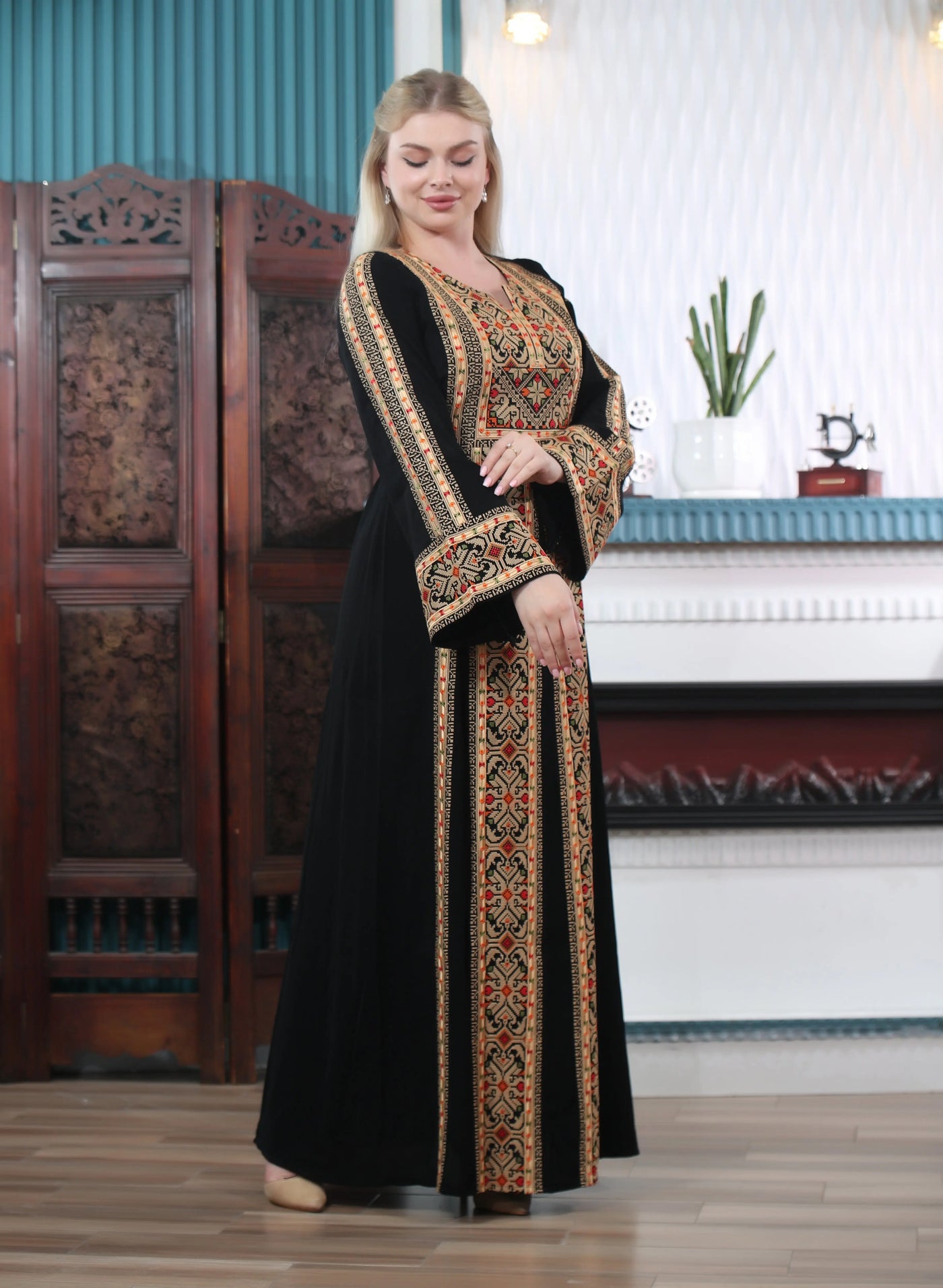 Pearl Of Beit Jala 2 - Embroidered Palestinian style Thobe - JPK Traditions