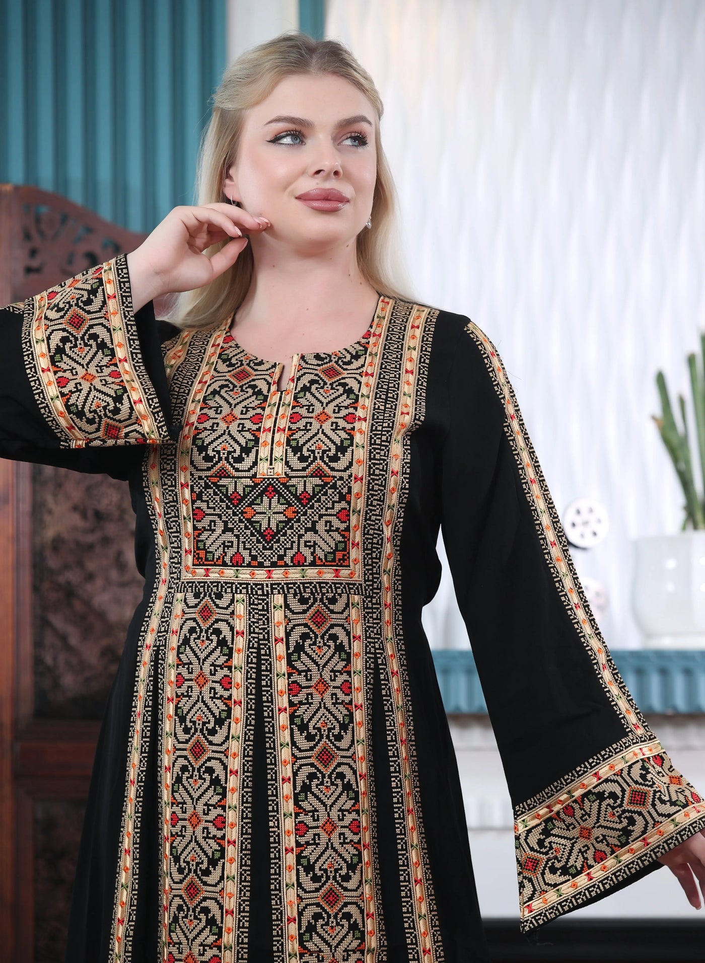 Pearl Of Beit Jala 2 - Embroidered Palestinian style Thobe - JPK Traditions