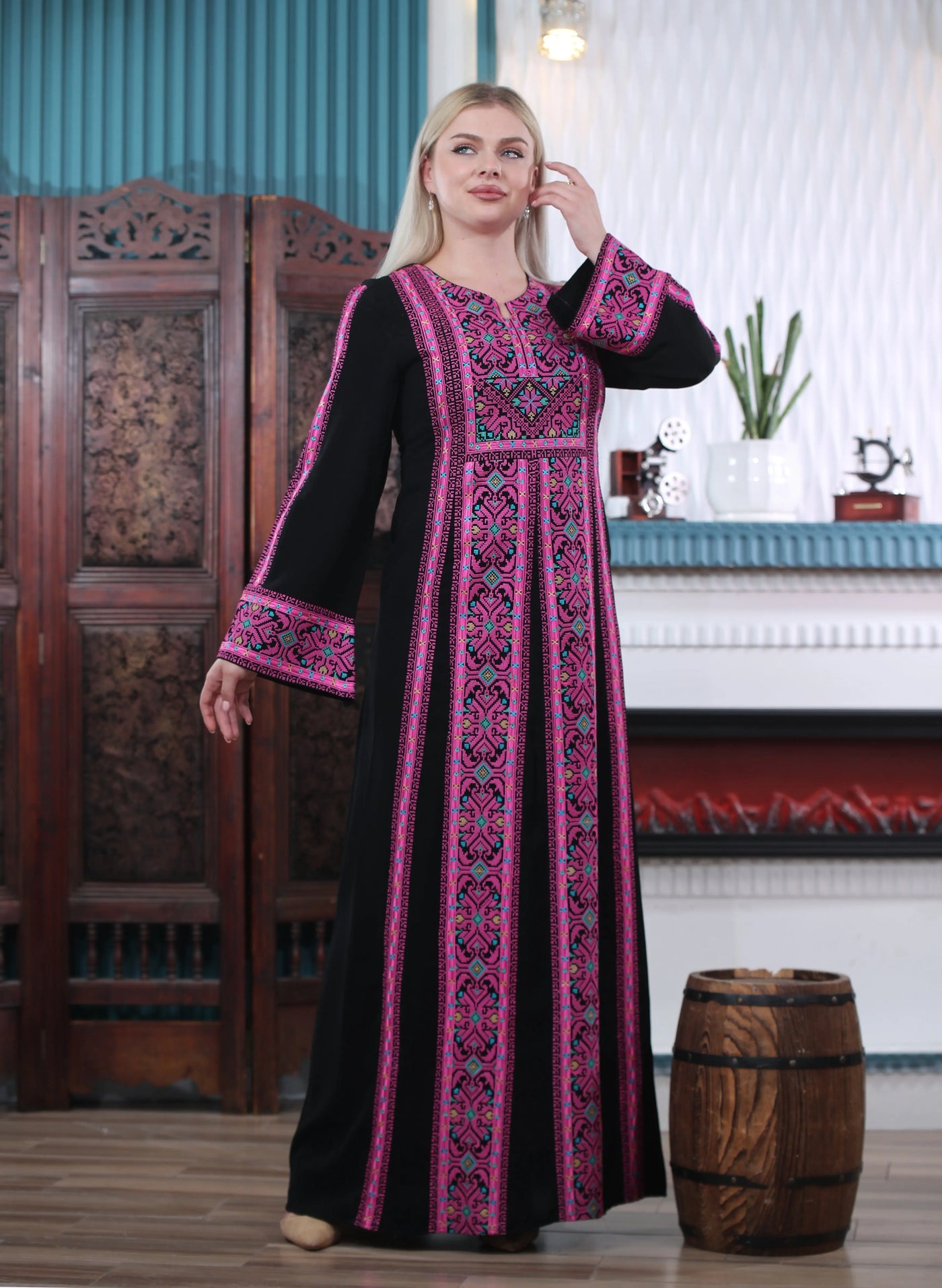 Elegance Of Jenin - Embroidered Palestinian style Thobe - JPK Traditions