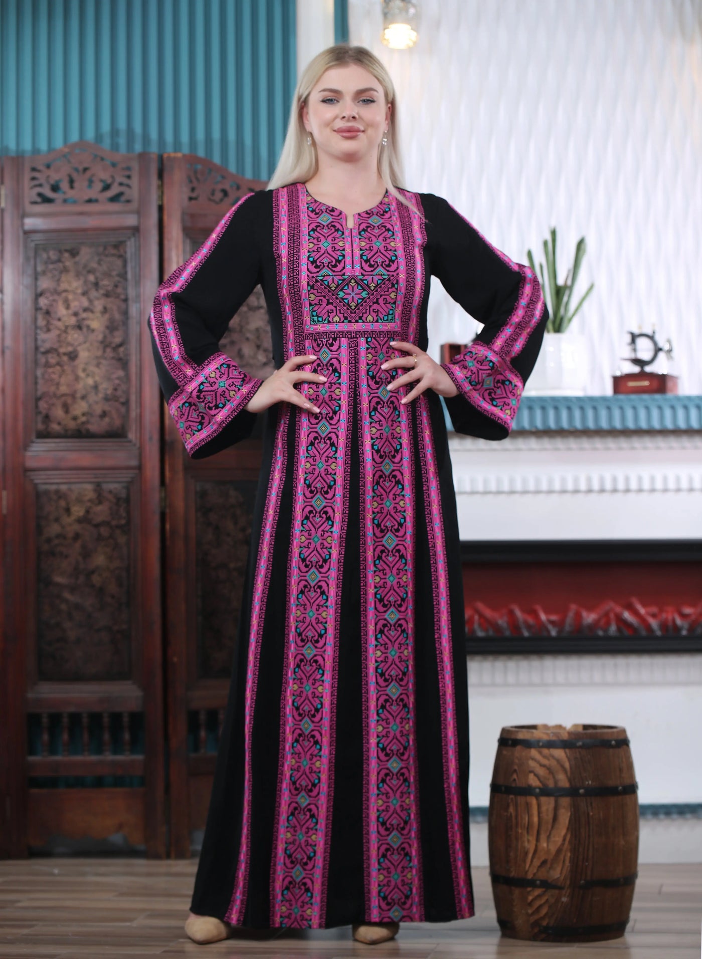 Elegance Of Jenin - Embroidered Palestinian style Thobe - JPK Traditions