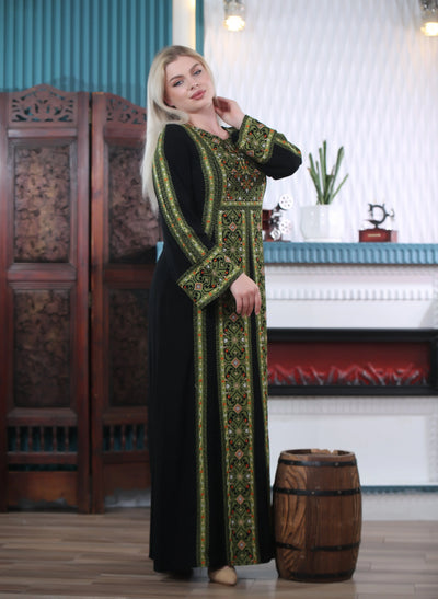 Elegance Of Jenin - Embroidered Palestinian style Thobe - JPK Traditions