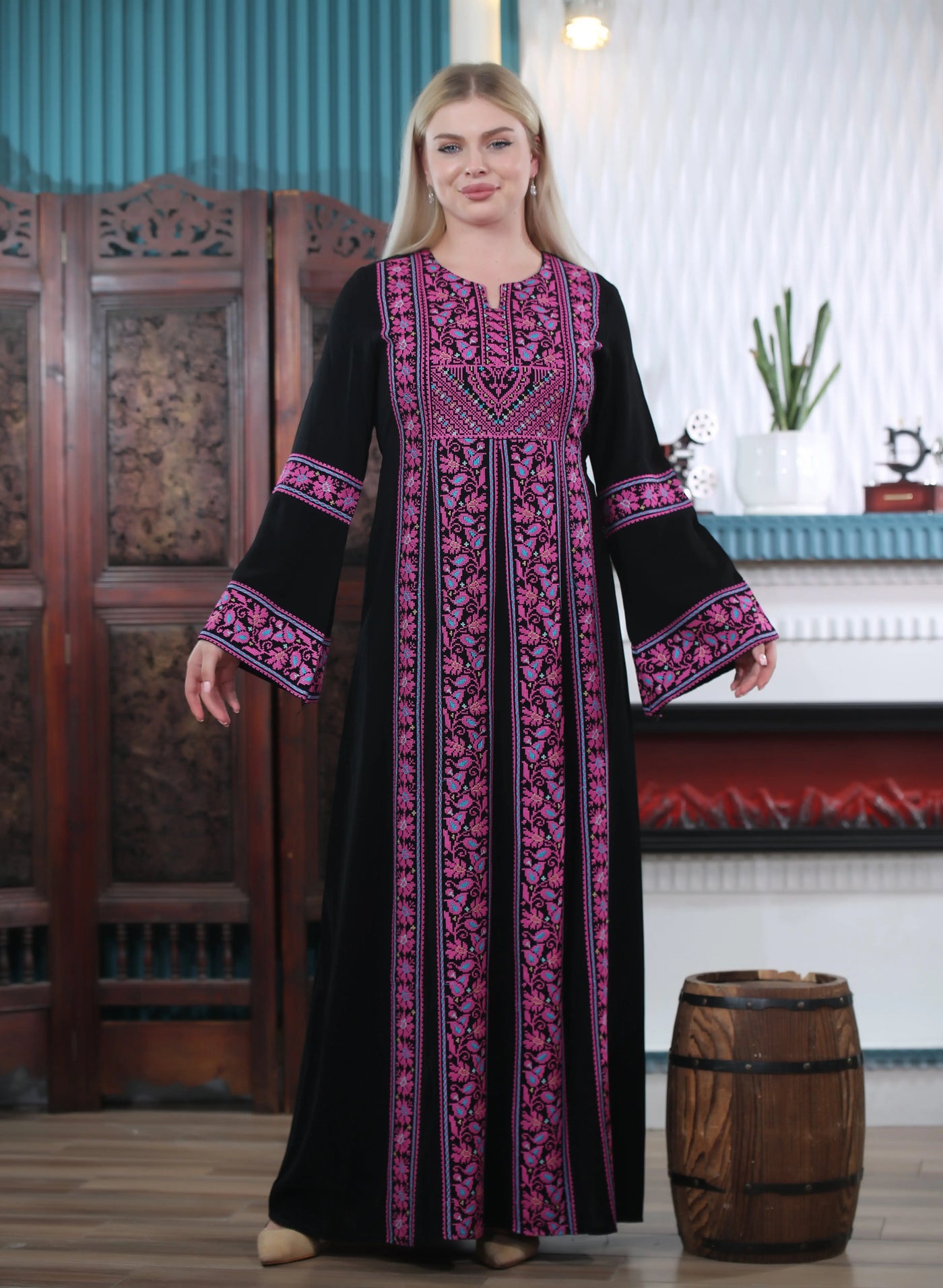 Moon Of Nablus - Embroidered Palestinian style Thobe - JPK Traditions