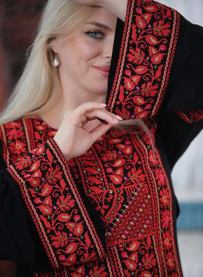 Moon Of Nablus - Embroidered Palestinian style Thobe - JPK Traditions