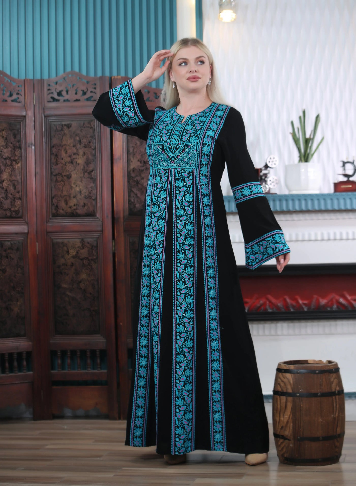 Moon Of Nablus - Embroidered Palestinian style Thobe - JPK Traditions