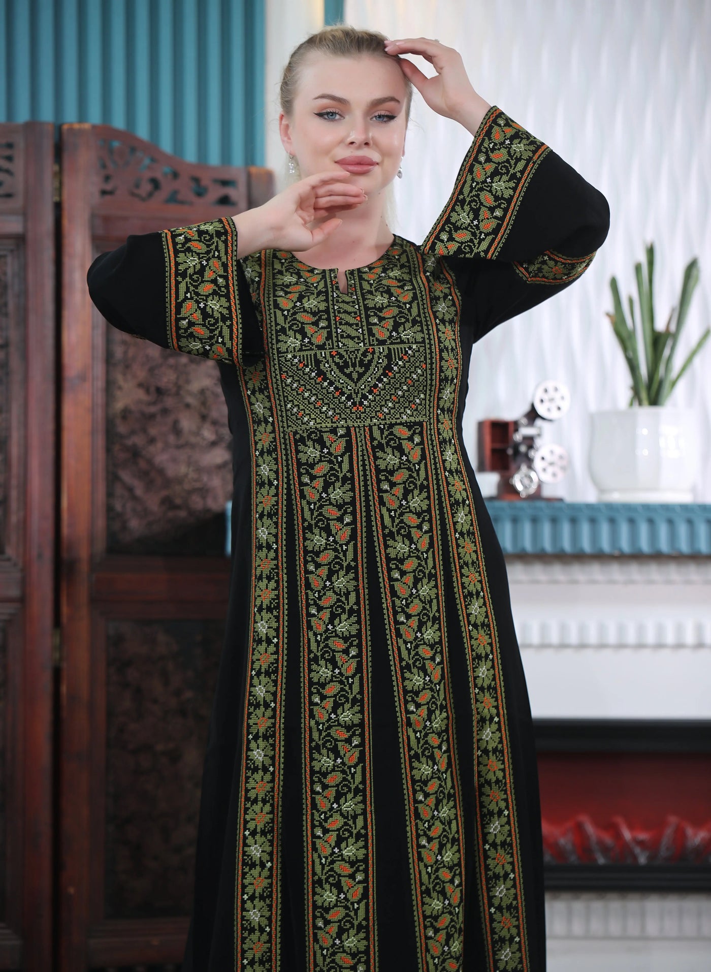 Moon Of Nablus - Embroidered Palestinian style Thobe - JPK Traditions