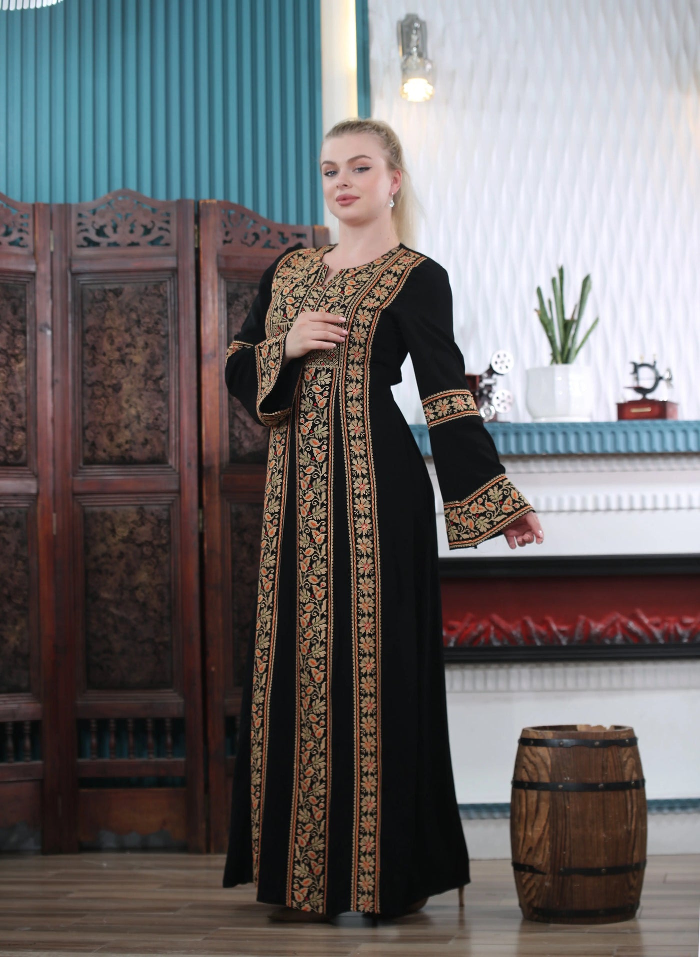 Moon Of Nablus - Embroidered Palestinian style Thobe - JPK Traditions