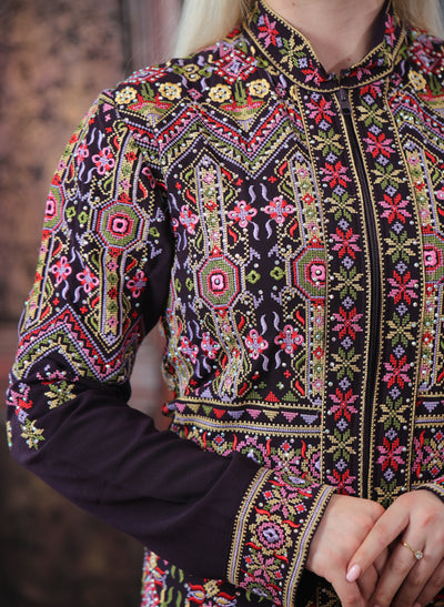 Pearl Of Tulkarem - Embroidered Palestinian style Thobe - JPK Traditions