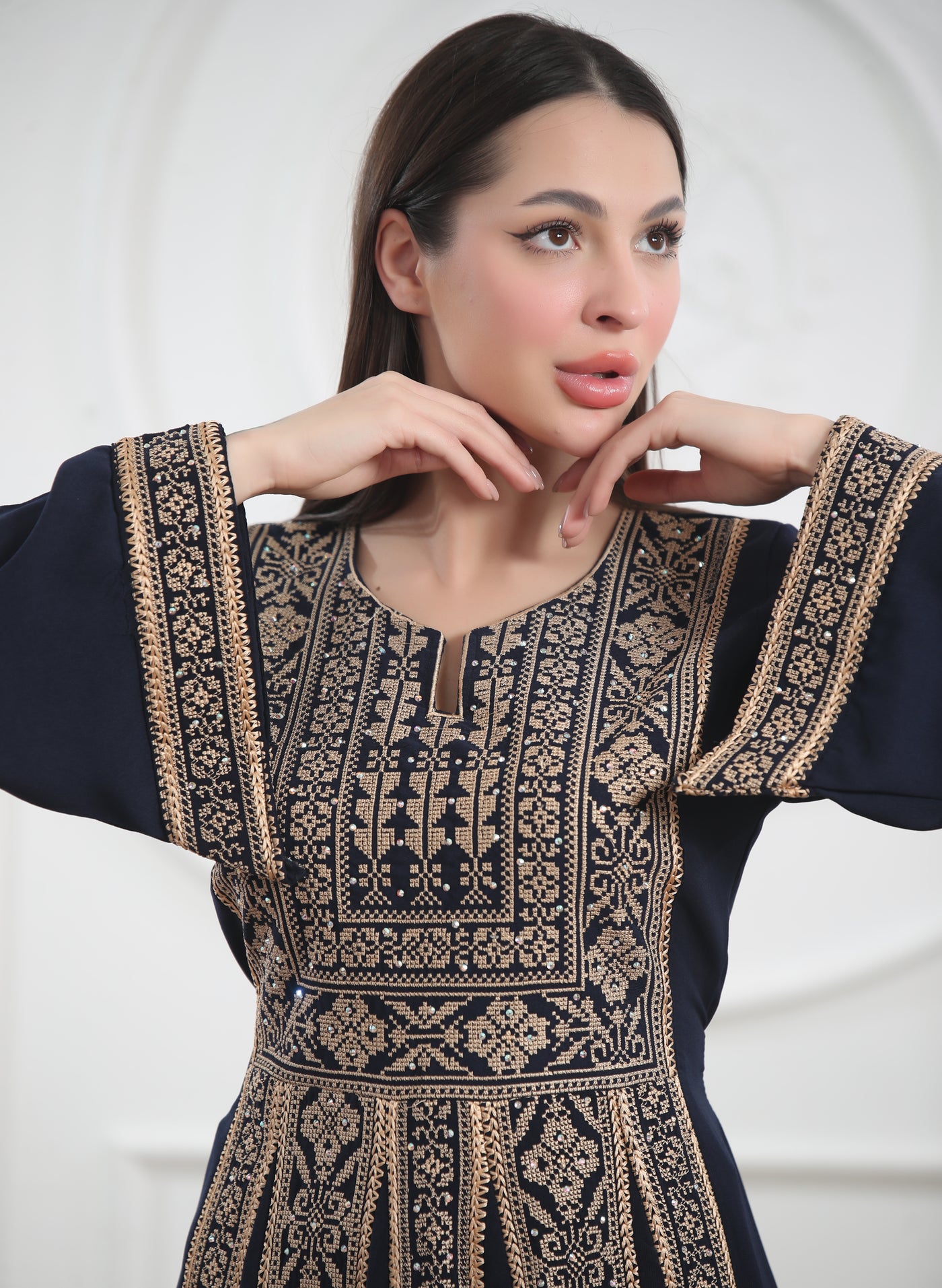 Flair of Akka - Embroidered Palestinian Kaftan/Thobe