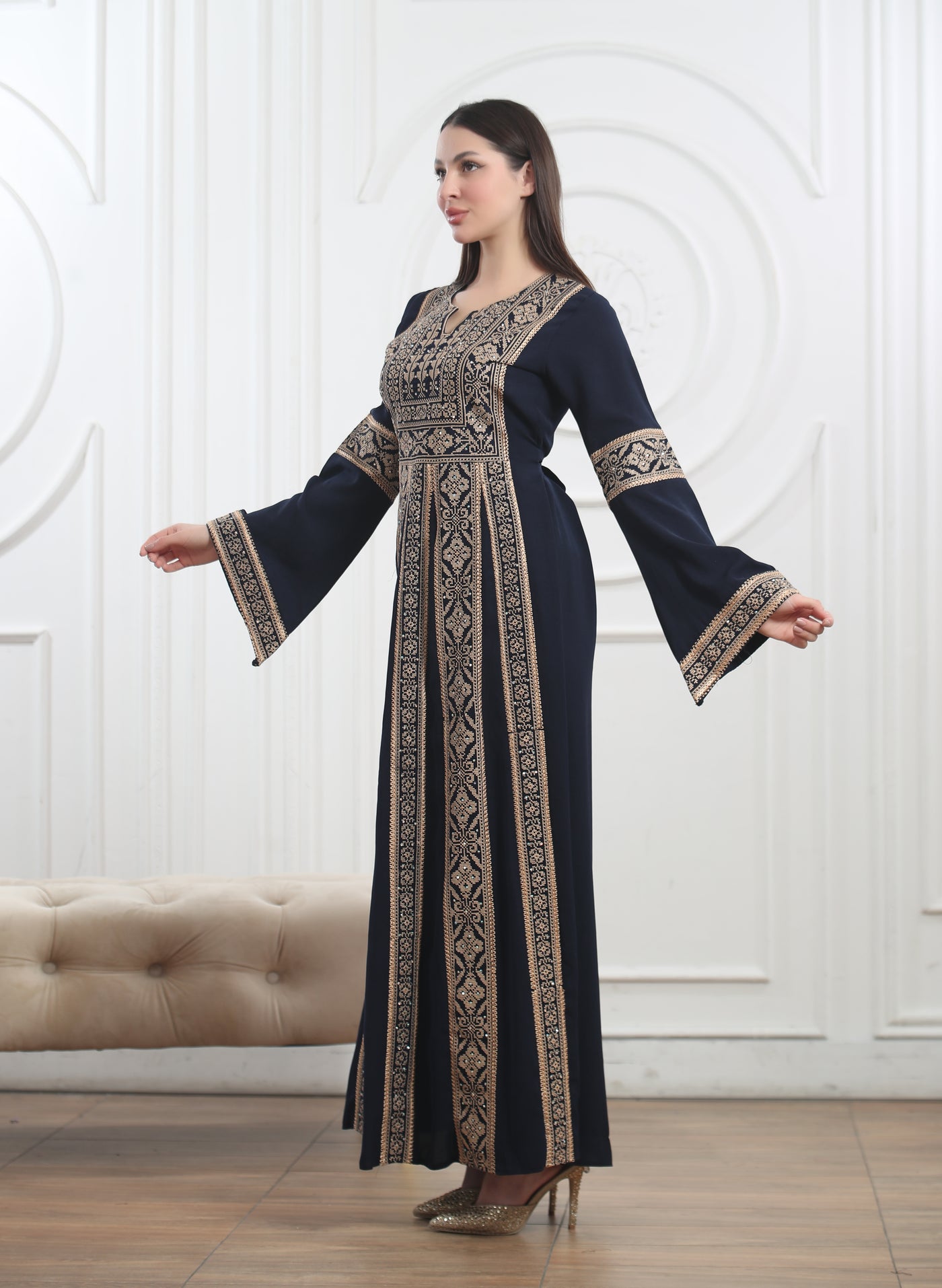 Flair of Akka - Embroidered Palestinian Kaftan/Thobe