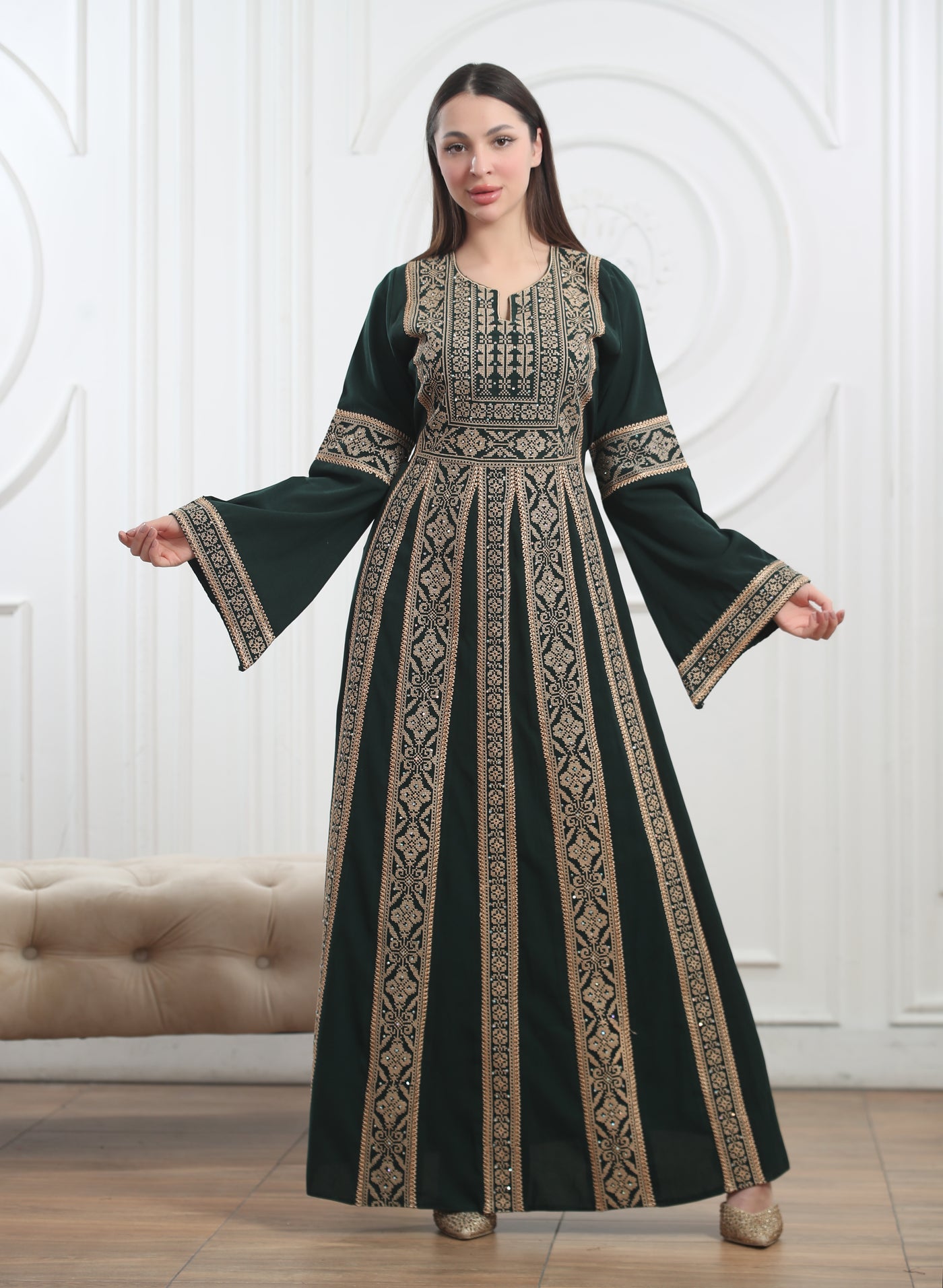 Flair of Akka - Embroidered Palestinian Kaftan/Thobe