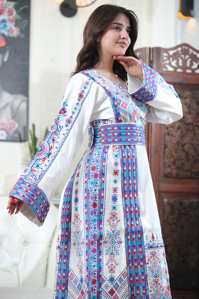 Beam Of Haifa - High Quality Traditional Embroidered Palestinian Thobe