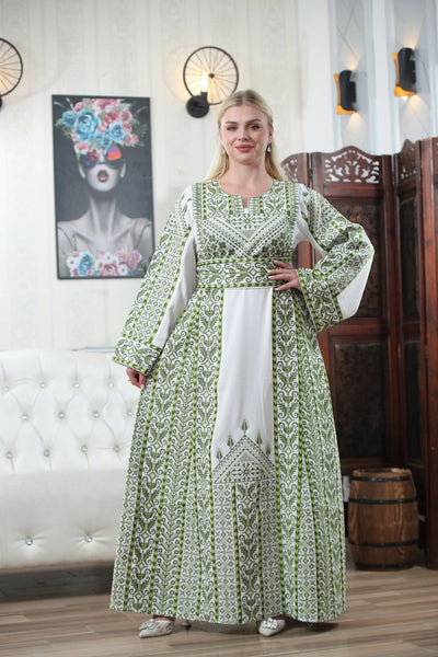Glow Of Nazareth Thobe - High Quality Embroidered Palestinian Thobe - JPK Traditions