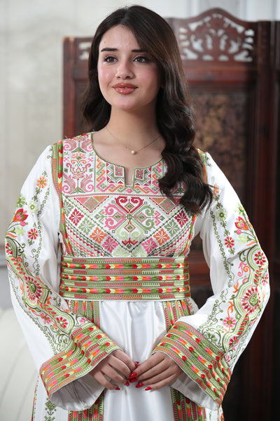 Beam Of Haifa - High Quality Traditional Embroidered Palestinian Thobe