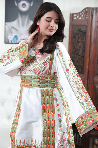 Beam Of Haifa - High Quality Traditional Embroidered Palestinian Thobe