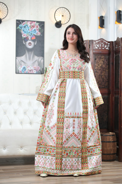 Beam Of Haifa - High Quality Traditional Embroidered Palestinian Thobe