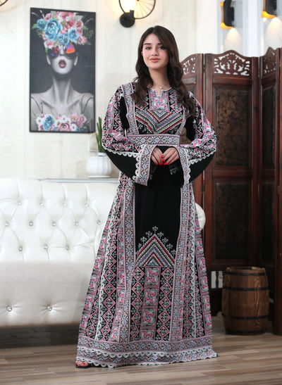 Glow Of Beit Jala Thobe - High Quality Embroidered Palestinian Thobe - JPK Traditions