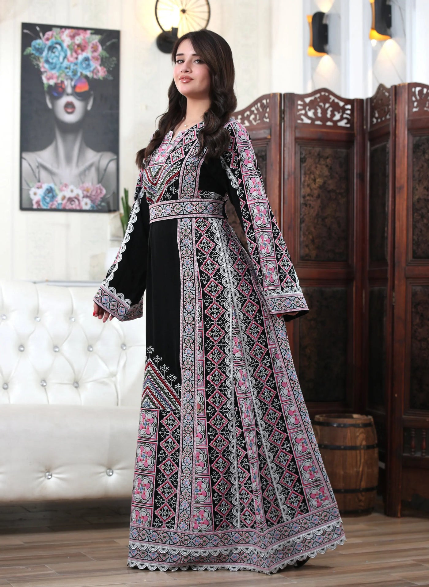 Glow Of Beit Jala Thobe - High Quality Embroidered Palestinian Thobe - JPK Traditions