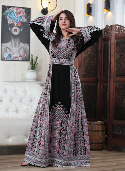 Glow Of Beit Jala Thobe - High Quality Embroidered Palestinian Thobe - JPK Traditions