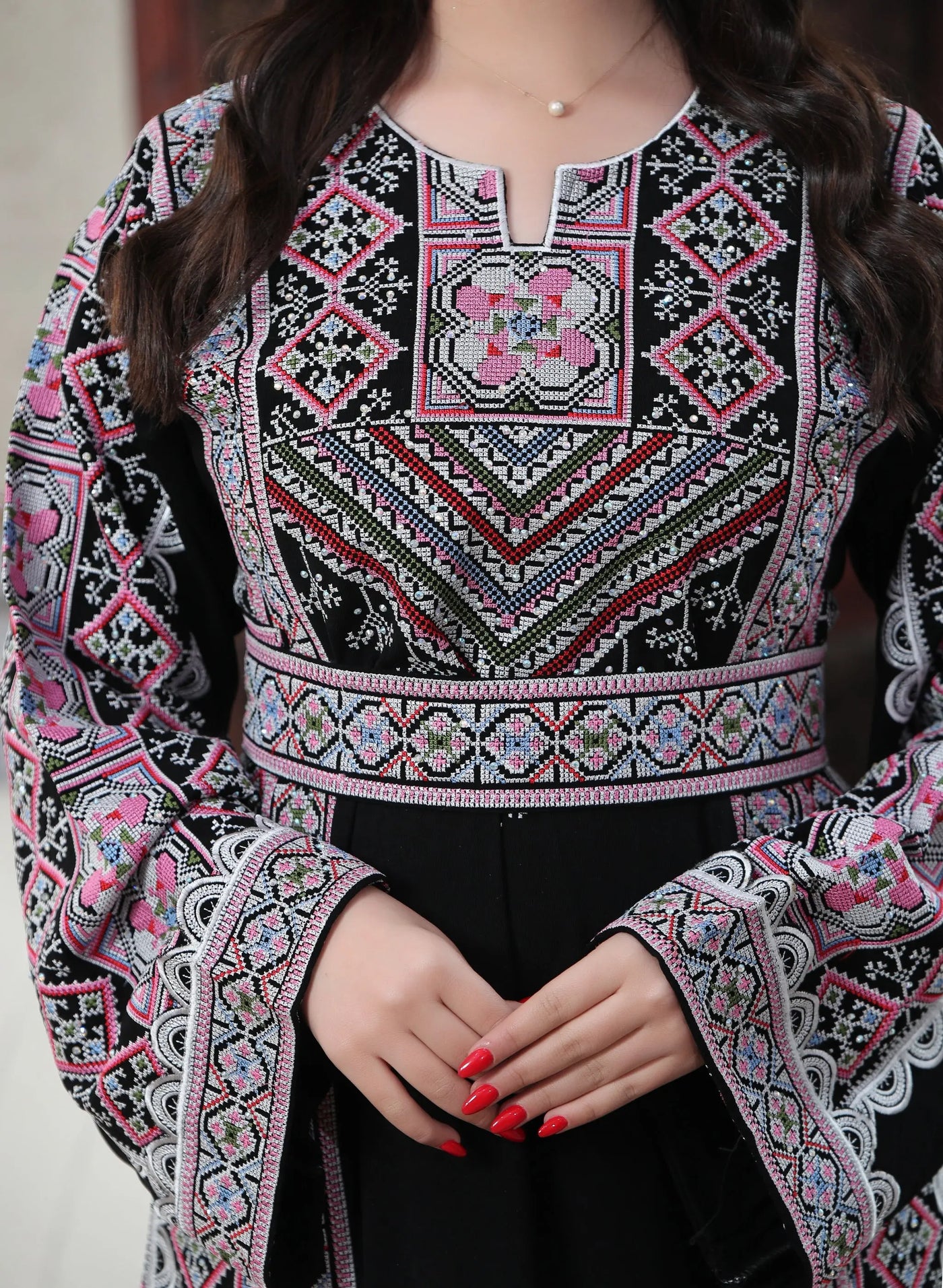 Glow Of Beit Jala Thobe - High Quality Embroidered Palestinian Thobe - JPK Traditions