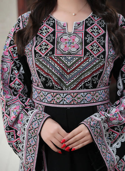 Glow Of Beit Jala Thobe - High Quality Embroidered Palestinian Thobe - JPK Traditions