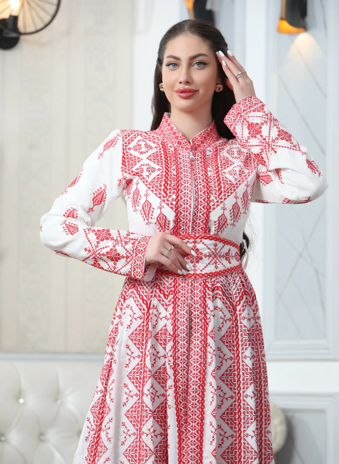 Ray Of Haifa - High Quality Embroidered classic Palestinian Kaftan - JPK Traditions