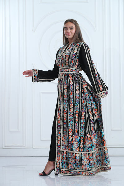 Queen Of Colors Kaftan - High Quality Embroidered Palestinian style kaftan