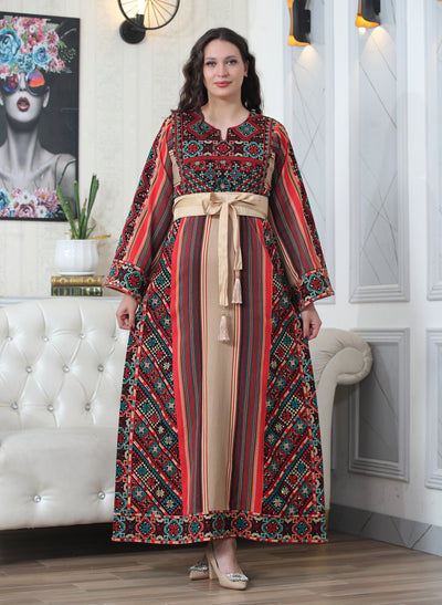 Stunning Majdalawi - High Quality Traditional Embroidered Palestinian style Thobe for women - JPK Traditions