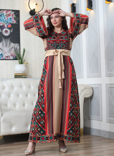 Stunning Majdalawi - High Quality Traditional Embroidered Palestinian style Thobe for women - JPK Traditions