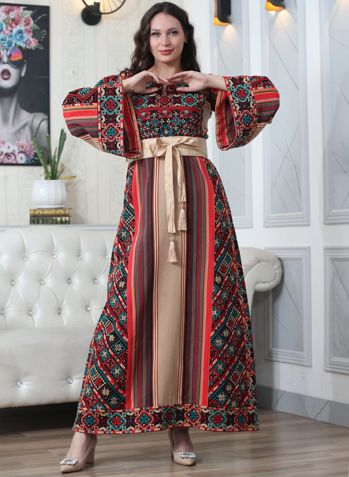 Stunning Majdalawi - High Quality Traditional Embroidered Palestinian style Thobe for women - JPK Traditions