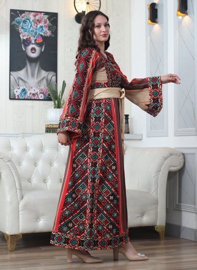 Stunning Majdalawi - High Quality Traditional Embroidered Palestinian style Thobe for women - JPK Traditions