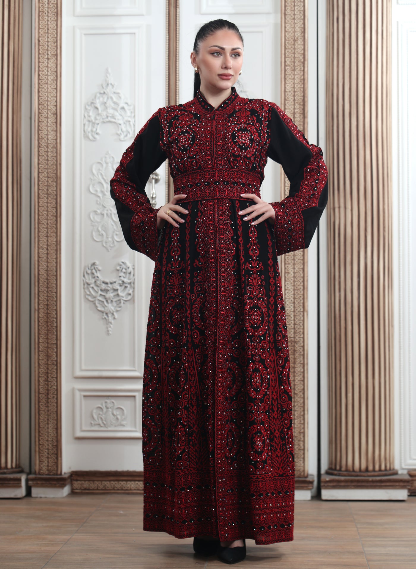 Queen Of Kaftans - High Quality Embroidered Palestinian style kaftan - JPK Traditions