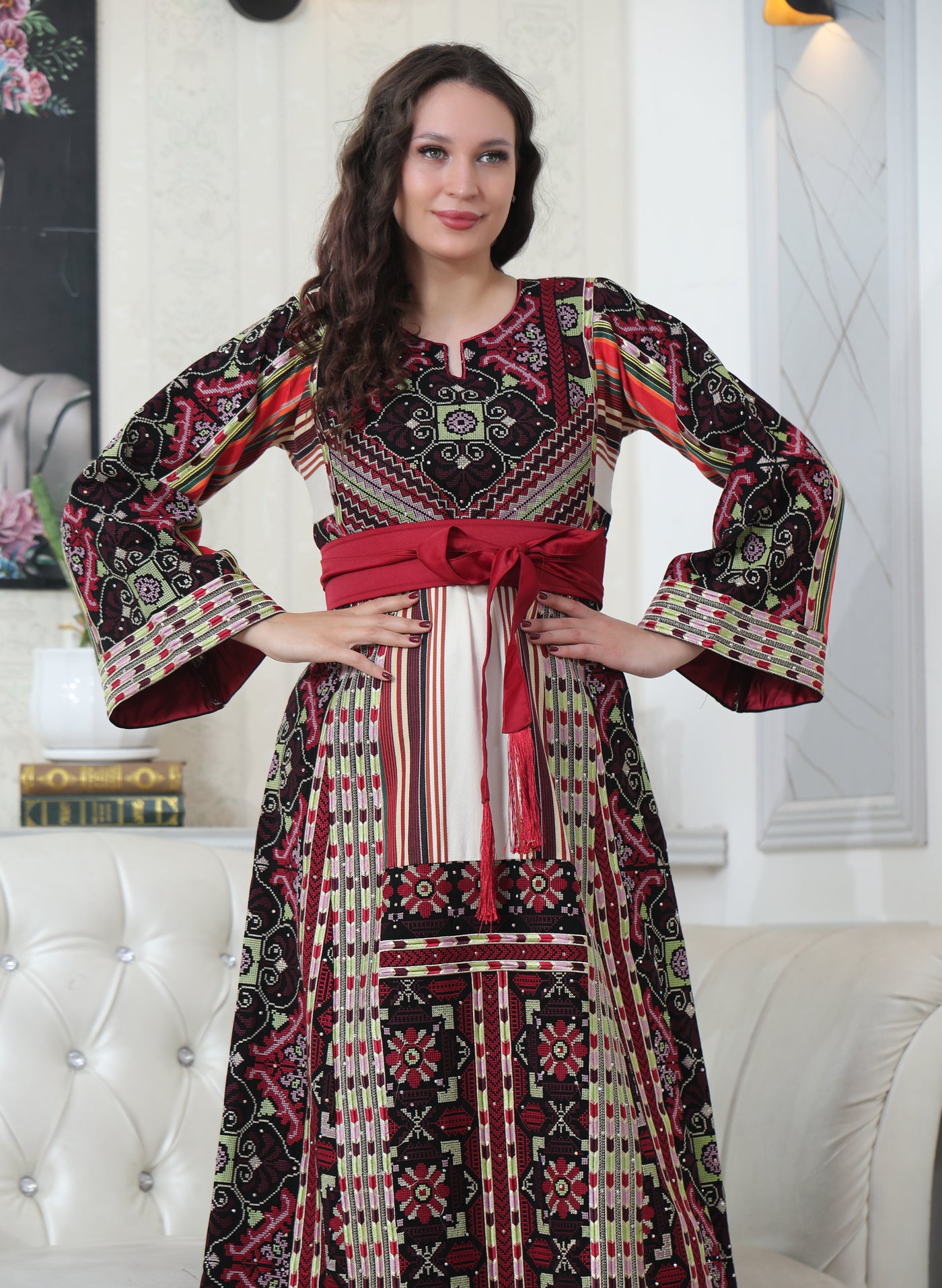 Moon Of Haifa - Embroidered Palestinian style Thobe - JPK Traditions