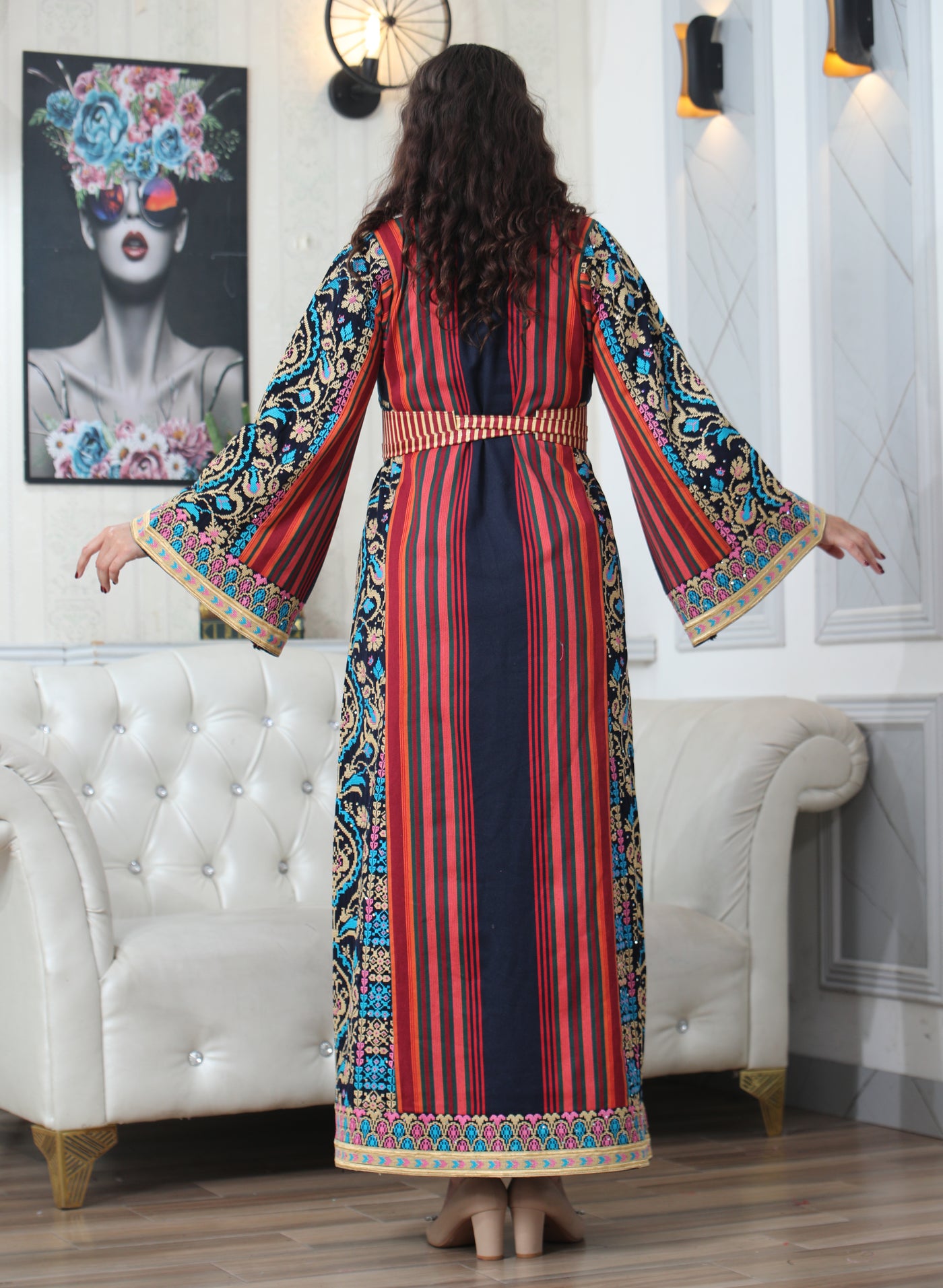 Navy Majdalawi - High Quality Traditional Embroidered Palestinian style Thobe for women