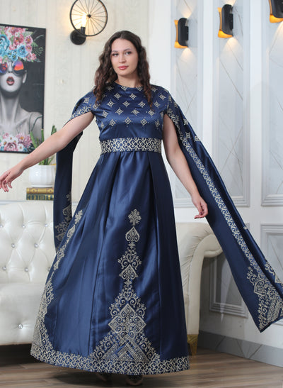 Navy Pearl - Embroidered Palestinian Dress