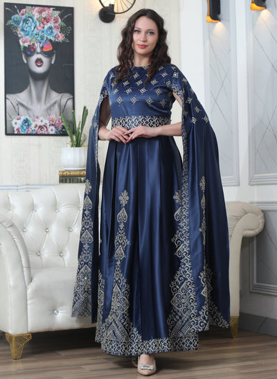 Navy Pearl - Embroidered Palestinian Dress