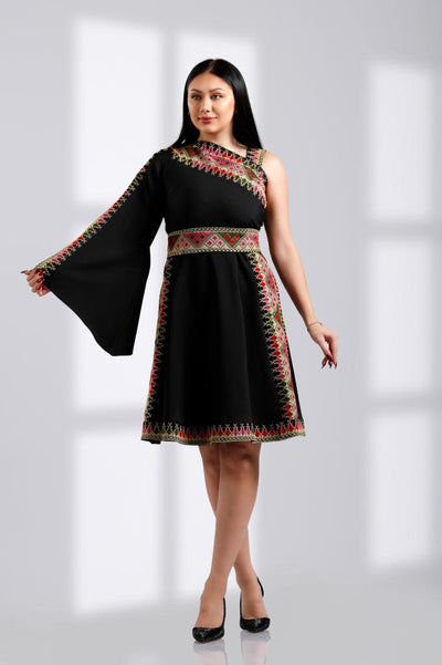 QT Short Skirt - Embroidered Palestinian Style Inspired Aesthetic Short Dress