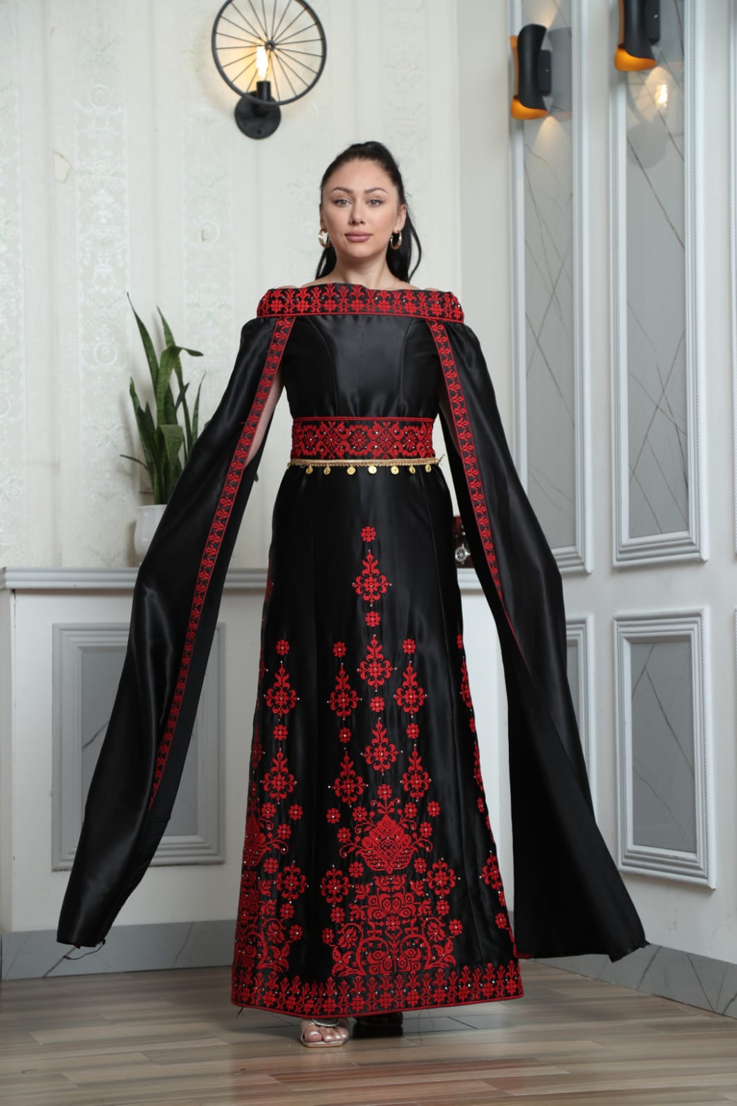 Al Malika - Embroidered  Palestinian style Dress