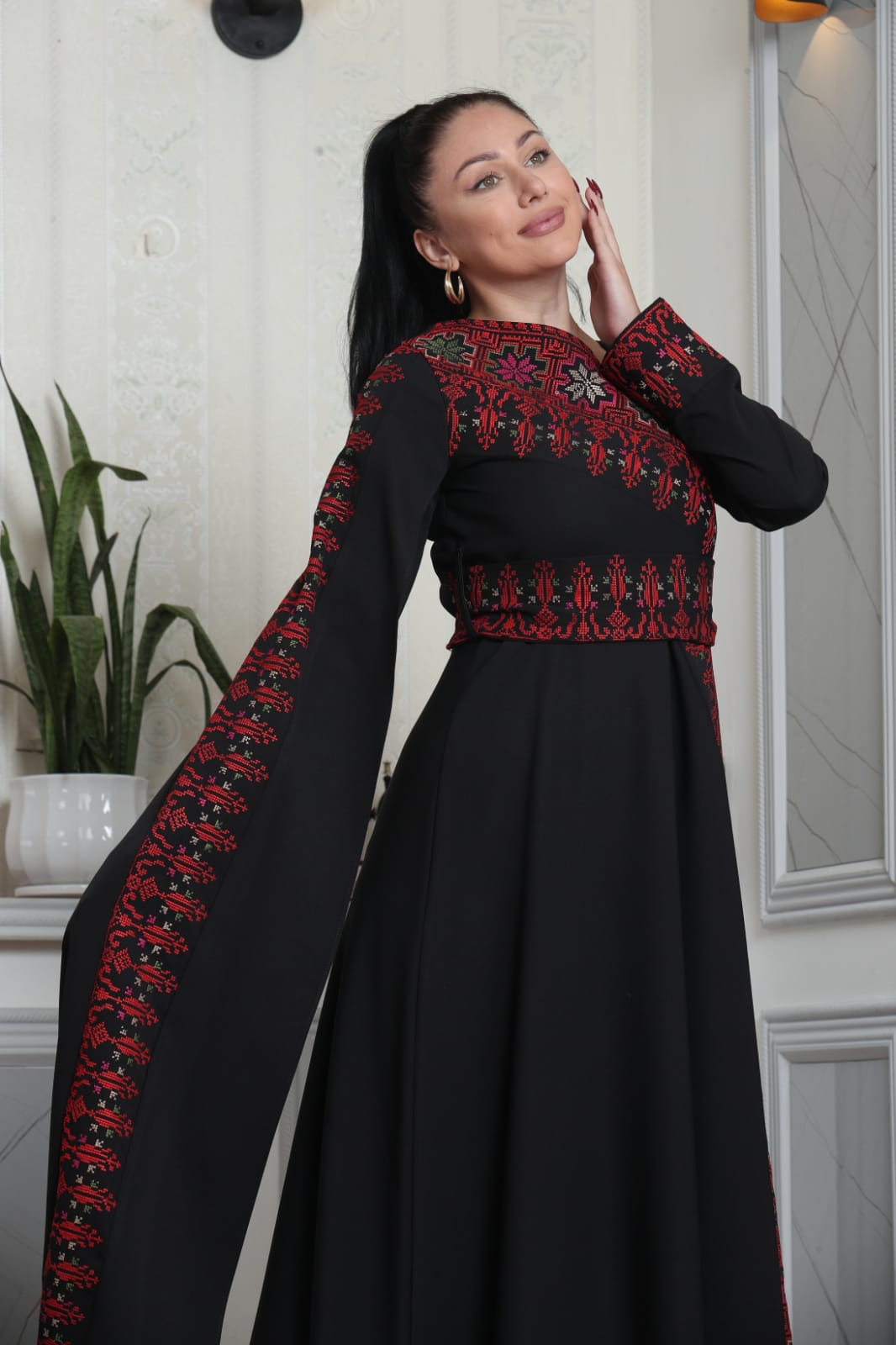 Nancy - Embroidered  Palestinian style Dress