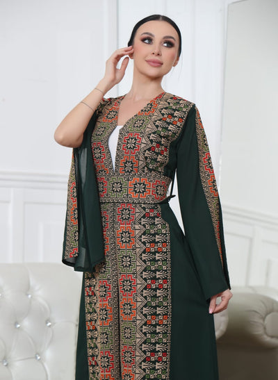 Nablus Heritage - Traditional Embroidered Palestinian style Kaftan