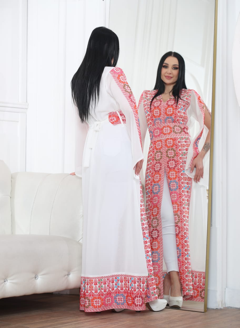 Haifa حيفا Elegance - Embroidered Palestinian Style Thobe/Kaftan